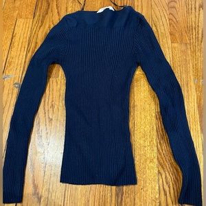Navy blue women’s long sleeve T-shirt (thick)